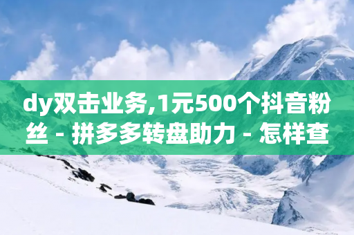 dy双击业务,1元500个抖音粉丝 - 拼多多转盘助力 - 怎样查看给陌生人助力记录