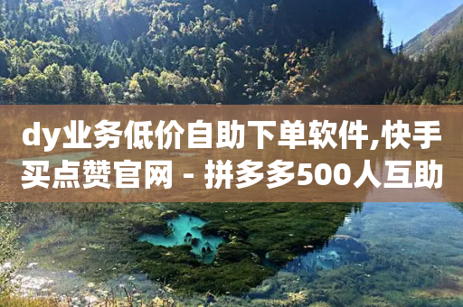 dy业务低价自助下单软件,快手买点赞官网 - 拼多多500人互助群免费 - 云小店快手业务