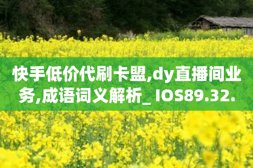 快手低价代刷卡盟,dy直播间业务,成语词义解析_ IOS89.32.102