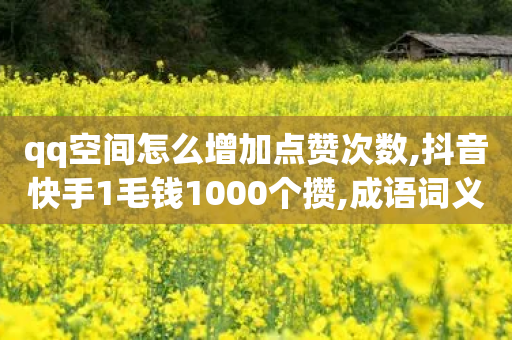 qq空间怎么增加点赞次数,抖音快手1毛钱1000个攒,成语词义解析_ GM版169.322.53