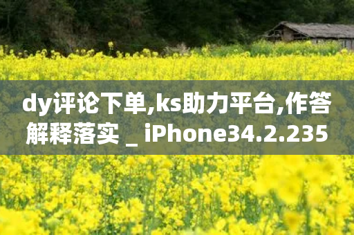 dy评论下单,ks助力平台,作答解释落实 _ iPhone34.2.235-第1张图片-靖非智能科技传媒