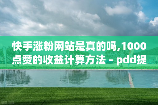 快手涨粉网站是真的吗,1000点赞的收益计算方法 - pdd提现700套路最后一步 - 拼多多无货源开店靠谱吗-第1张图片-靖非智能科技传媒