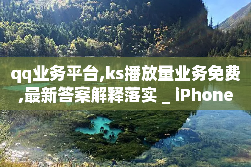 qq业务平台,ks播放量业务免费,最新答案解释落实 _ iPhone54.67.128