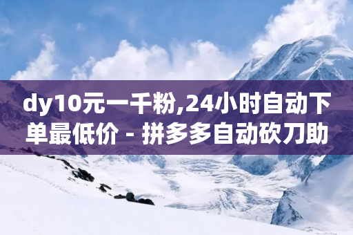 dy10元一千粉,24小时自动下单最低价 - 拼多多自动砍刀助力软件 - 24小时砍价助力网低价-第1张图片-靖非智能科技传媒