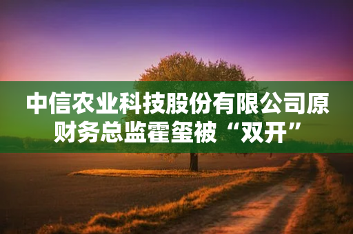 中信农业科技股份有限公司原财务总监霍玺被“双开”-第1张图片-靖非智能科技传媒