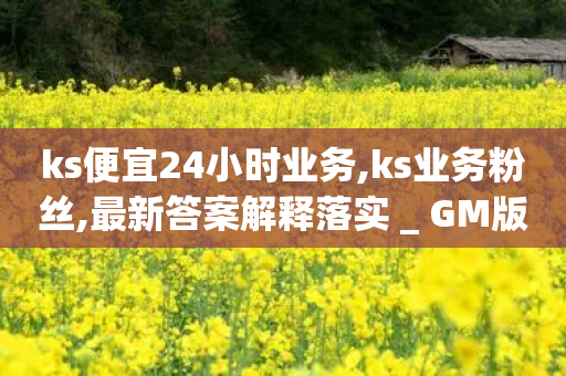 ks便宜24小时业务,ks业务粉丝,最新答案解释落实 _ GM版169.322.272-第1张图片-靖非智能科技传媒