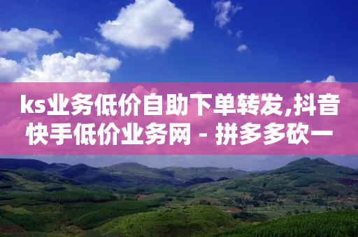 ks业务低价自助下单转发,抖音快手低价业务网 - 拼多多砍一刀助力平台 - DNF提高爆率脚本-第1张图片-靖非智能科技传媒