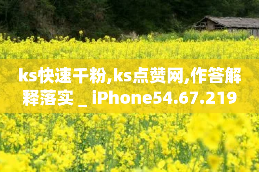 ks快速千粉,ks点赞网,作答解释落实 _ iPhone54.67.219-第1张图片-靖非智能科技传媒