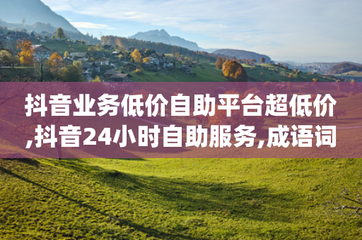 抖音业务低价自助平台超低价,抖音24小时自助服务,成语词义解析_ GM版169.322.231-第1张图片-靖非智能科技传媒