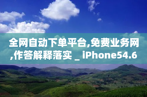 全网自动下单平台,免费业务网,作答解释落实 _ iPhone54.67.214-第1张图片-靖非智能科技传媒