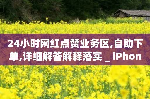 24小时网红点赞业务区,自助下单,详细解答解释落实 _ iPhone34.2.372-第1张图片-靖非智能科技传媒