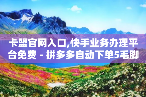 卡盟官网入口,快手业务办理平台免费 - 拼多多自动下单5毛脚本下载 - 为什么拼多多上可以卖刀-第1张图片-靖非智能科技传媒