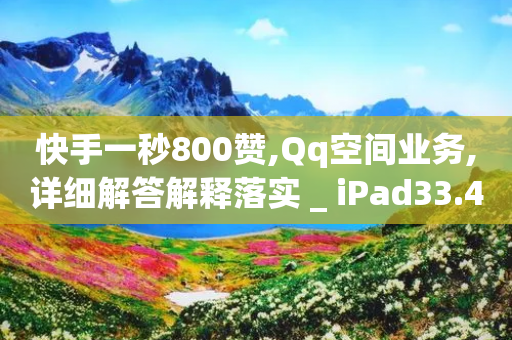 快手一秒800赞,Qq空间业务,详细解答解释落实 _ iPad33.45.281-第1张图片-靖非智能科技传媒