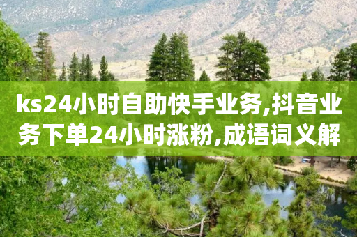 ks24小时自助快手业务,抖音业务下单24小时涨粉,成语词义解析_ 3DM72.34.63-第1张图片-靖非智能科技传媒