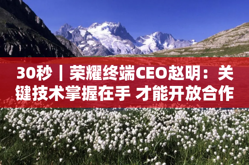 30秒｜荣耀终端CEO赵明：关键技术掌握在手 才能开放合作-第1张图片-靖非智能科技传媒