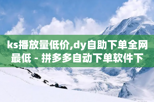 ks播放量低价,dy自助下单全网最低 - 拼多多自动下单软件下载 - 拼多多助力成功