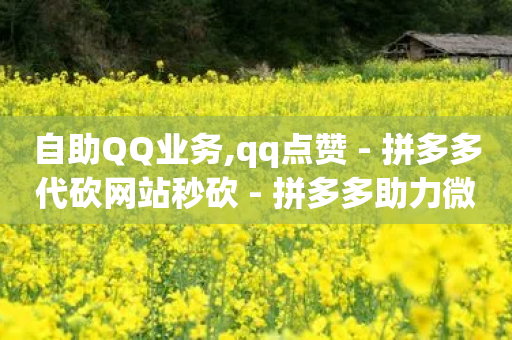 自助QQ业务,qq点赞 - 拼多多代砍网站秒砍 - 拼多多助力微信群