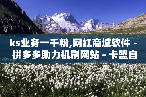 ks业务一千粉,网红商城软件 - 拼多多助力机刷网站 - 卡盟自动发卡网