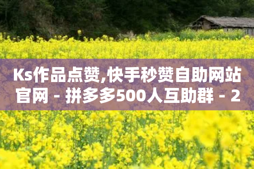 Ks作品点赞,快手秒赞自助网站官网 - 拼多多500人互助群 - 2024年闲鱼邀新人活动还有吗