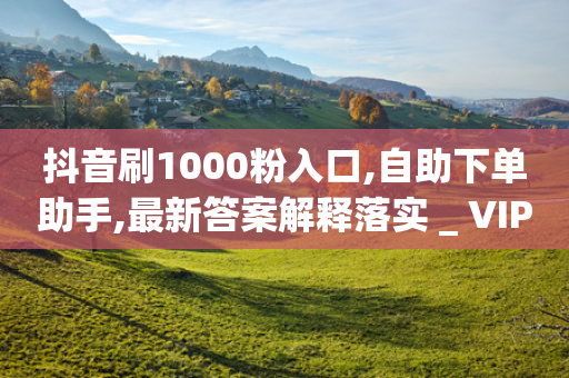 抖音刷1000粉入口,自助下单助手,最新答案解释落实 _ VIP345.324.170-第1张图片-靖非智能科技传媒