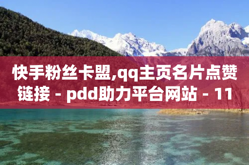 快手粉丝卡盟,qq主页名片点赞链接 - pdd助力平台网站 - 11个元宝需要多少人助力