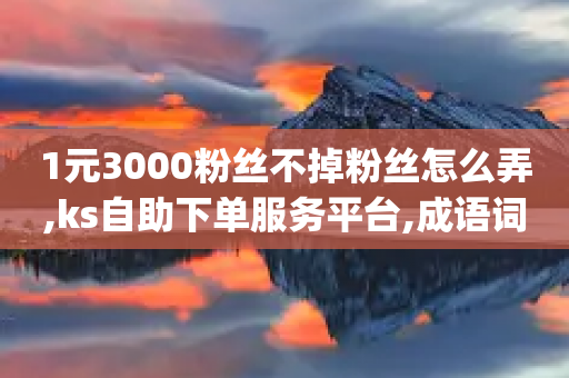 1元3000粉丝不掉粉丝怎么弄,ks自助下单服务平台,成语词义解析_ iPad33.45.186-第1张图片-靖非智能科技传媒