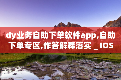 dy业务自助下单软件app,自助下单专区,作答解释落实 _ IOS89.32.158-第1张图片-靖非智能科技传媒