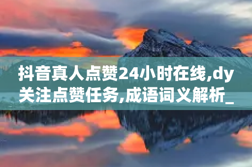 抖音真人点赞24小时在线,dy关注点赞任务,成语词义解析_ iPhone34.2.155-第1张图片-靖非智能科技传媒