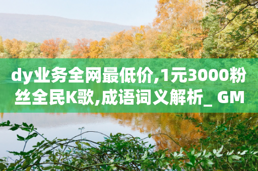 dy业务全网最低价,1元3000粉丝全民K歌,成语词义解析_ GM版169.322.26-第1张图片-靖非智能科技传媒