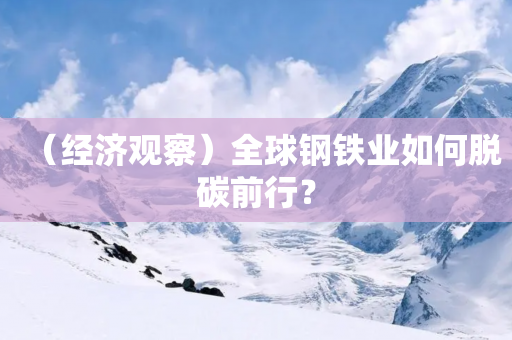 （经济观察）全球钢铁业如何脱碳前行？-第1张图片-靖非智能科技传媒