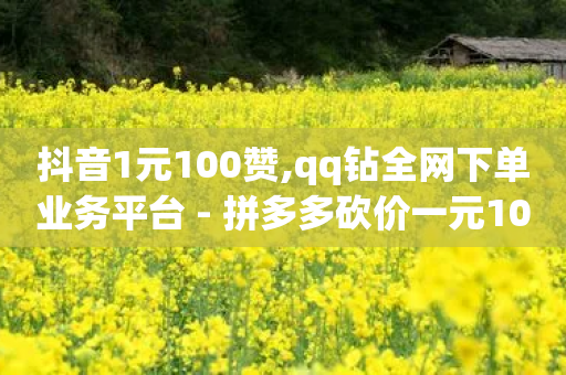 抖音1元100赞,qq钻全网下单业务平台 - 拼多多砍价一元10刀 - 轻而易举就拼多多助力成功-第1张图片-靖非智能科技传媒