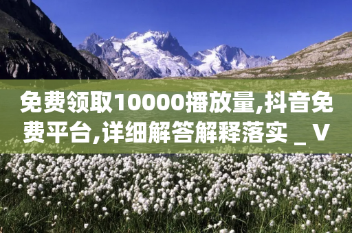 免费领取10000播放量,抖音免费平台,详细解答解释落实 _ VIP345.324.52-第1张图片-靖非智能科技传媒