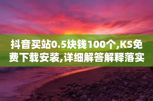 抖音买站0.5块钱100个,KS免费下载安装,详细解答解释落实 _ 3DM56.34.29-第1张图片-靖非智能科技传媒