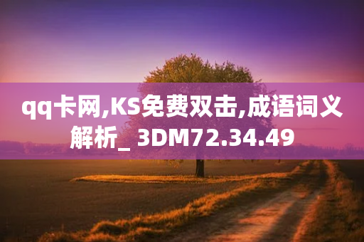 qq卡网,KS免费双击,成语词义解析_ 3DM72.34.49