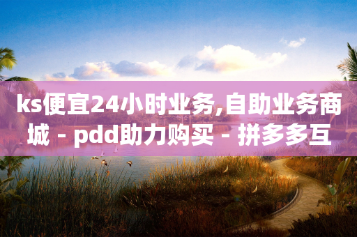 ks便宜24小时业务,自助业务商城 - pdd助力购买 - 拼多多互助app