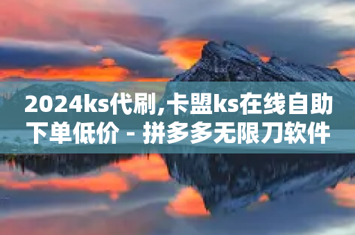 2024ks代刷,卡盟ks在线自助下单低价 - 拼多多无限刀软件 - 拼多多上架产品说明函-第1张图片-靖非智能科技传媒