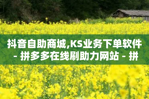 抖音自助商城,KS业务下单软件 - 拼多多在线刷助力网站 - 拼多多助力一元十刀套路-第1张图片-靖非智能科技传媒