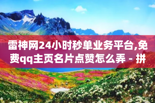 雷神网24小时秒单业务平台,免费qq主页名片点赞怎么弄 - 拼多多现金大转盘助力50元 - pdd刷刀软件