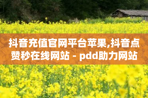 抖音充值官网平台苹果,抖音点赞秒在线网站 - pdd助力网站免费 - pdd怎么让别人卖我的东西