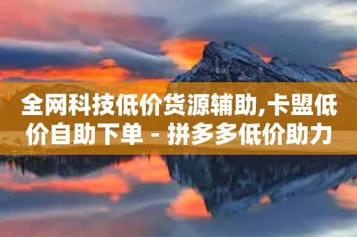 全网科技低价货源辅助,卡盟低价自助下单 - 拼多多低价助力 - 拼多多现金50元要多少人助力