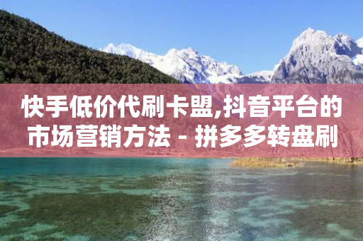 快手低价代刷卡盟,抖音平台的市场营销方法 - 拼多多转盘刷次数网站免费 - 拼多多最后出现锦鲤附体