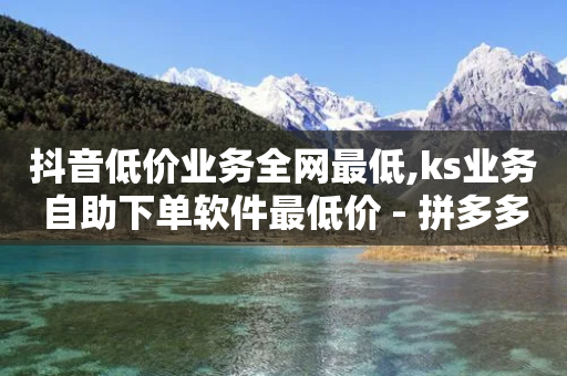 抖音低价业务全网最低,ks业务自助下单软件最低价 - 拼多多扫码助力群 - 拼多多店铺授权码在哪里看