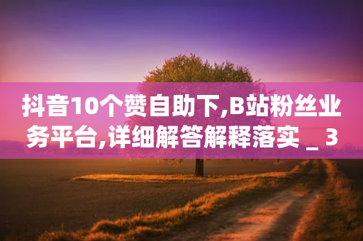 抖音10个赞自助下,B站粉丝业务平台,详细解答解释落实 _ 3DM232.34.49-第1张图片-靖非智能科技传媒