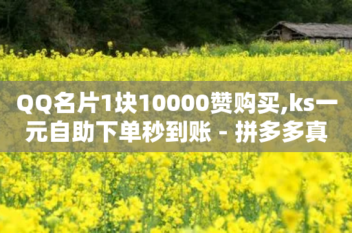 QQ名片1块10000赞购买,ks一元自助下单秒到账 - 拼多多真人助力 - 多多助力