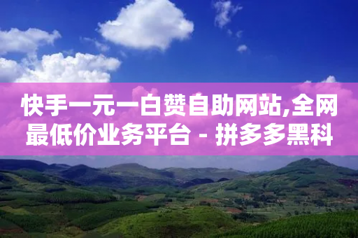 快手一元一白赞自助网站,全网最低价业务平台 - 拼多多黑科技引流推广神器 - 拼多多2积分需要多少人助力