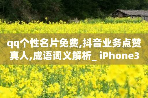 qq个性名片免费,抖音业务点赞真人,成语词义解析_ iPhone34.2.208