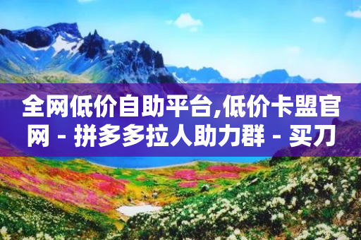 全网低价自助平台,低价卡盟官网 - 拼多多拉人助力群 - 买刀拼多多能成功不