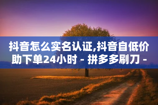 抖音怎么实名认证,抖音自低价助下单24小时 - 拼多多刷刀 - 2024拼多多拉新入口