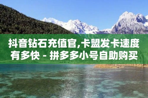 抖音钻石充值官,卡盟发卡速度有多快 - 拼多多小号自助购买平台 - 拼多多100元刷1000元的软件