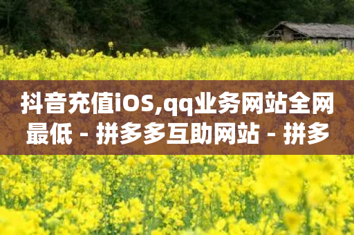 抖音充值iOS,qq业务网站全网最低 - 拼多多互助网站 - 拼多多怎么注册